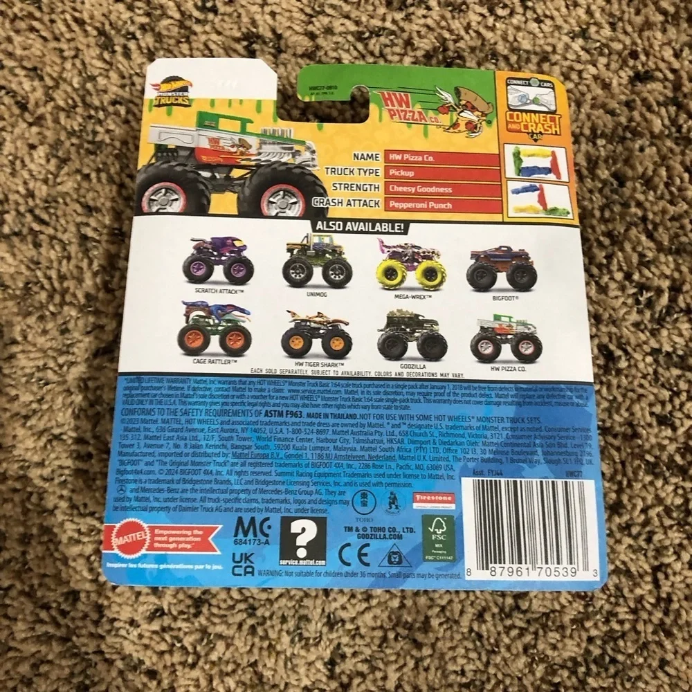 Hot Wheels Monster Trucks - Snack Pack HW Pizza Co. Truck - 1:64 Scale - NEW! - Picture 4 of 6